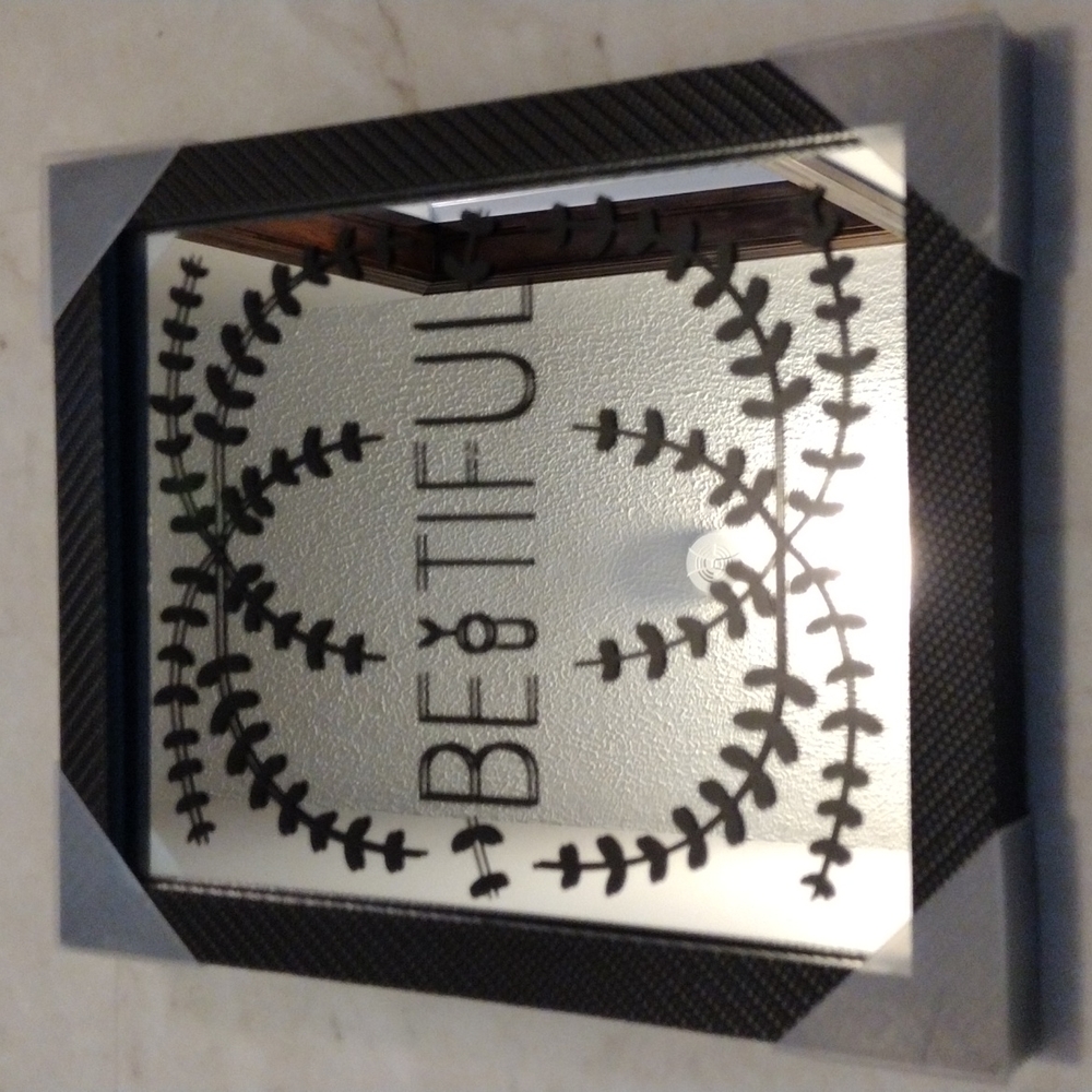 Creative products, framed painted mirror.